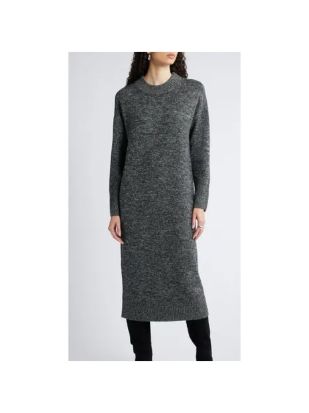 Halogen Wool Blend Sweater Dress Gray